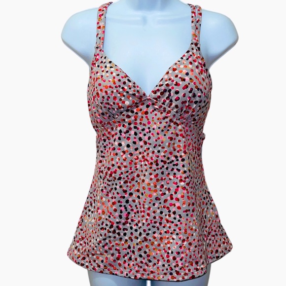 Garnet Hill Colorful Tankini Swim Top 12 -Confetti Themed - Picture 2 of 8